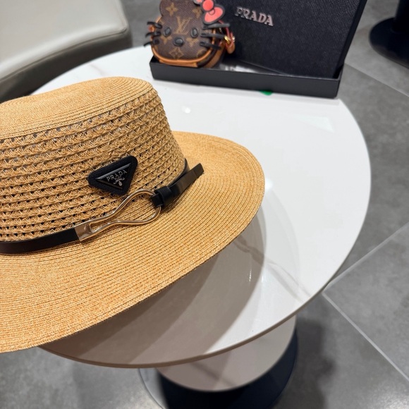 Prada Flat-Top Straw Hat, Head Circumference 57 cm - Picture 3 of 8